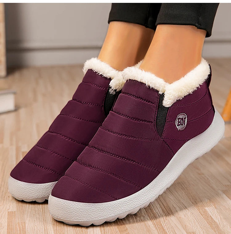 Men's Warm Snow Boots Plus Size Winter Boots Slip-On Waterproof Male Ankle Footwear & Working Shoes