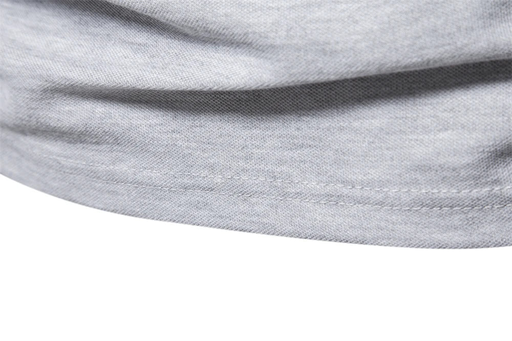 New Men's Deer Embroidery Polo Shirts Solid Colour Long Sleeve Social Business Male