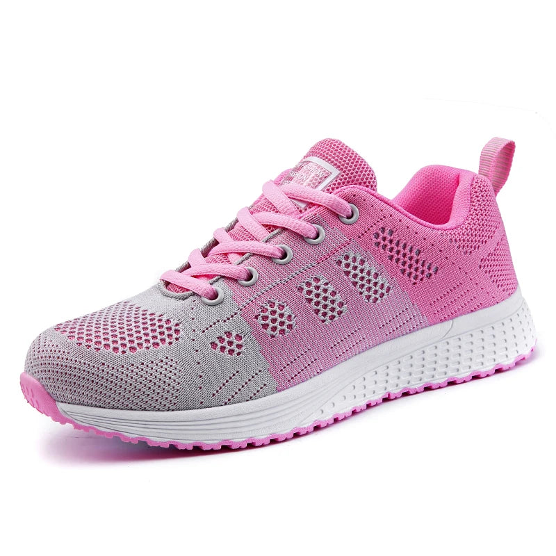 2025 New Fashion Women's Sneaker Flat Woman Shoes Mesh Fabric Casual Sneaker Woman Lace Up Tenis Feminino Sneakers For Women