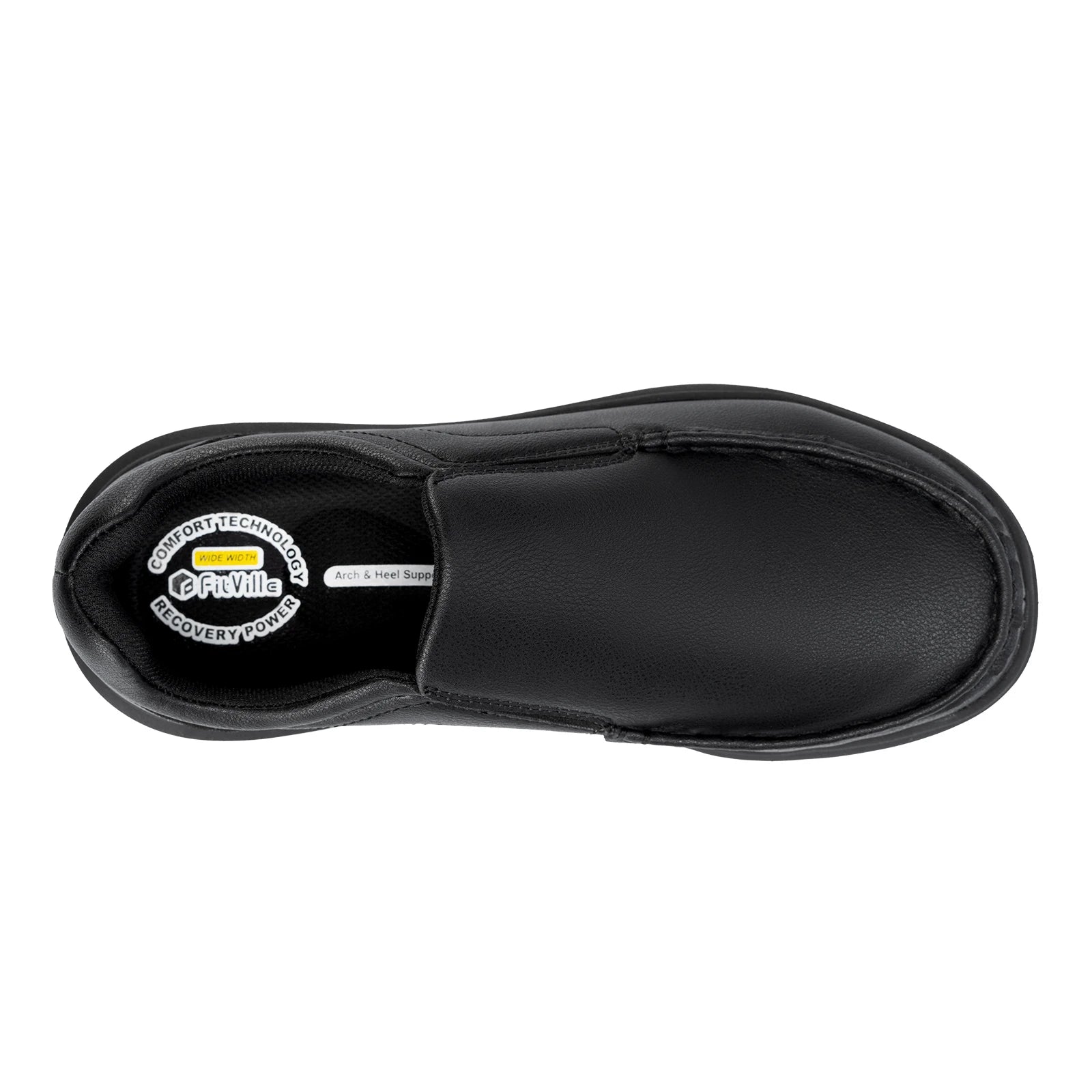 Herenschoenen Brede leren instappers Casual schoenen Lichtgewicht voor gezwollen voeten met ondersteuning van de voetboog Pijnverlichting