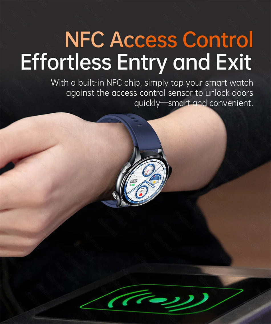 2025 Nieuw Smart Watch NFC ECG+PPG Bloedzuurstof Urinezuur Bloeddruk Saffier Smartwatch Heren - Compatibel met Samsung Galaxy, Xiaomi en Huawei IOS