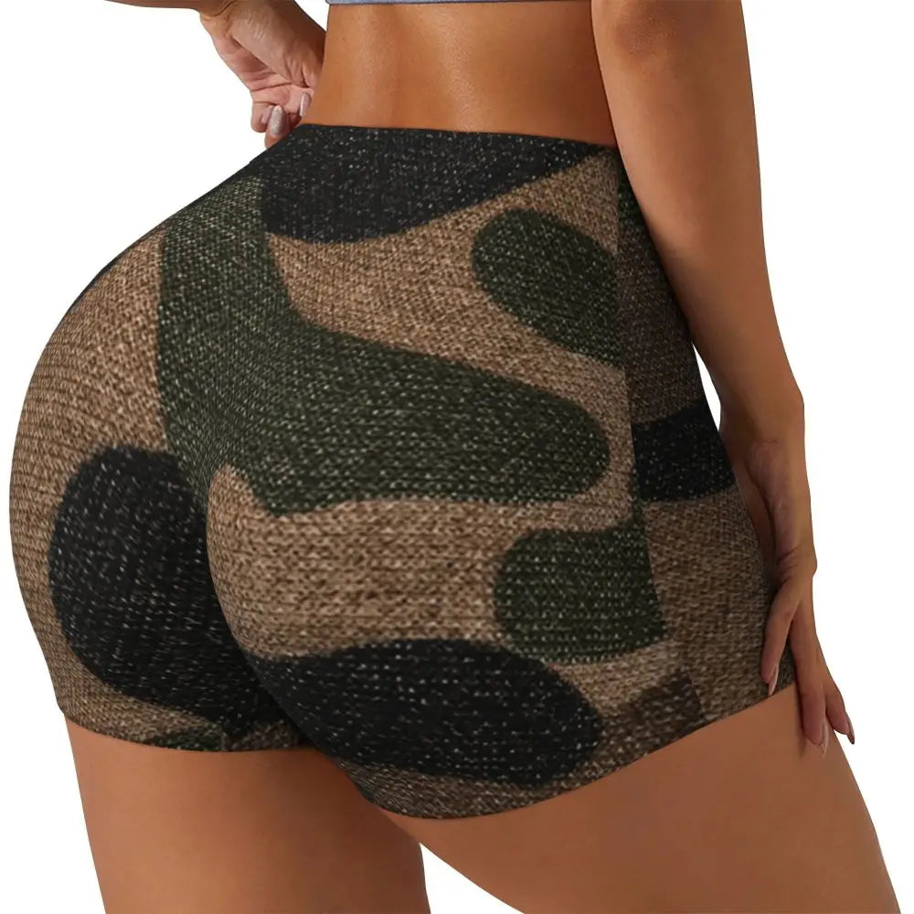 Custom Marpat Camo Workout Volleyball Biker Shorts for Women Woodland Camouflage Gym Yoga Shorts