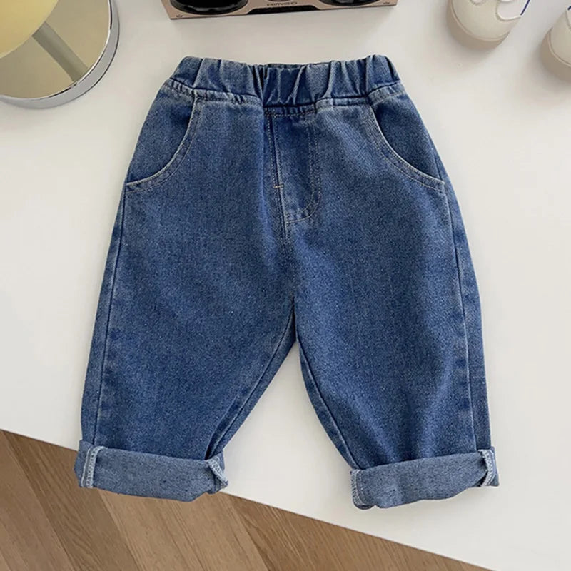 Baby Pants Solid Kids Jeans Casual Boys Denim Pants Soft Girls Fashion Trousers For Children 9M-5T Unisex