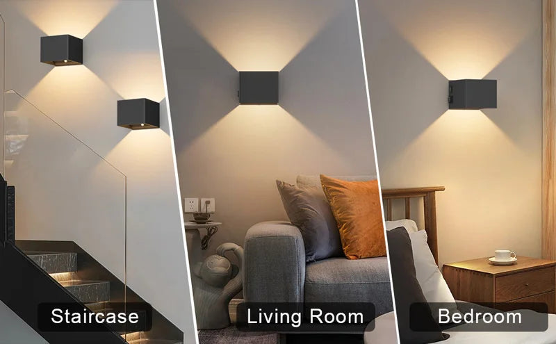 LED-wandlamp, USB-oplaadbaar, aluminium, nachtlampje voor binnen, met bewegingssensor voor slaapkamer, gang, trap, kamerverlichting