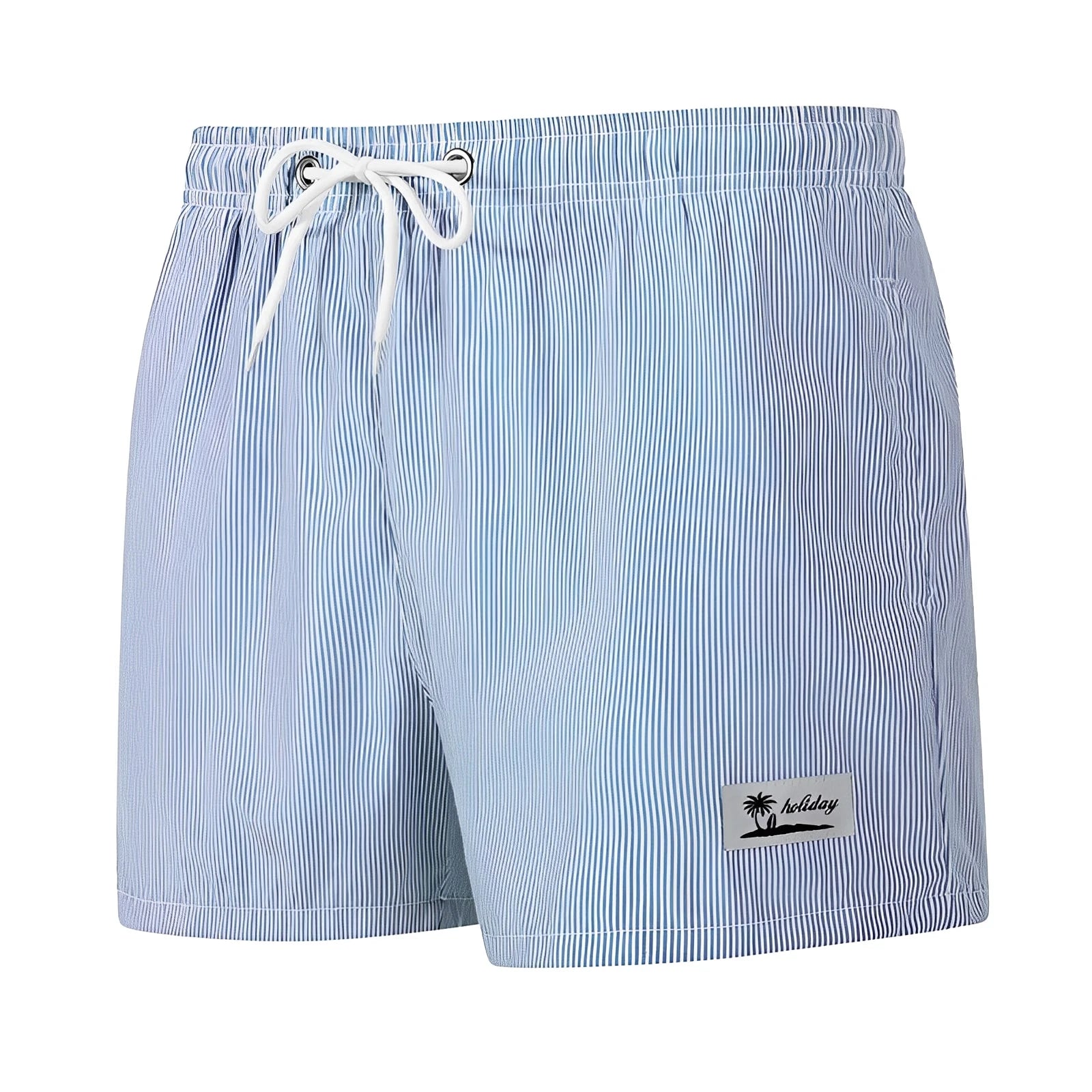 Men’s Quick-Dry Striped Swim Shorts – Beach Board Shorts with Mesh Liner & Pockets for Summer Swimwear