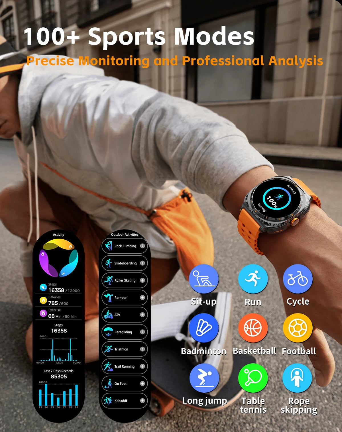 2025 Outdoor Sports Smart Watch AMOLED Screen Heart Rate Waterproof Call TWS Headset Smartwatch For Men - Compatible with HUAWEI & Samsung Galaxy IOS