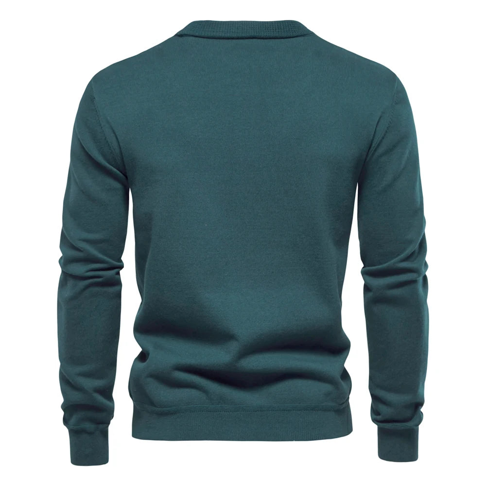 Men's Autumn Cotton Cardigan Sweater Casual Single Breasted Solid Colour High Quality Cotton Sweater For Men