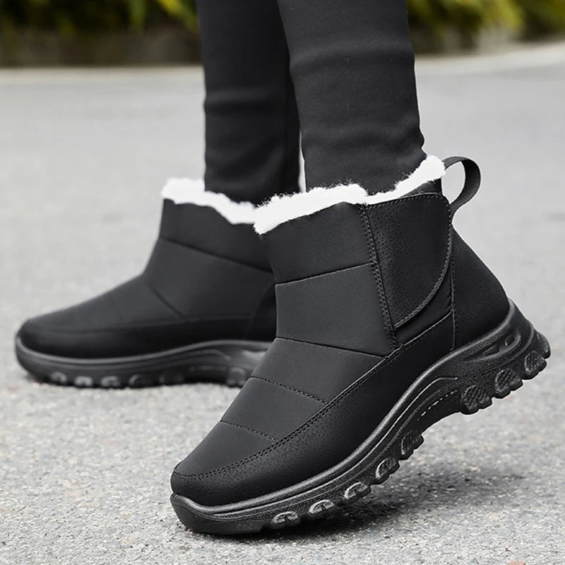 Snow Women's Boots Plush Women Shoes Platform Shoes Women Solid Mid Women's High Boots Fashion Winter Ladies Boots Botas Mujer