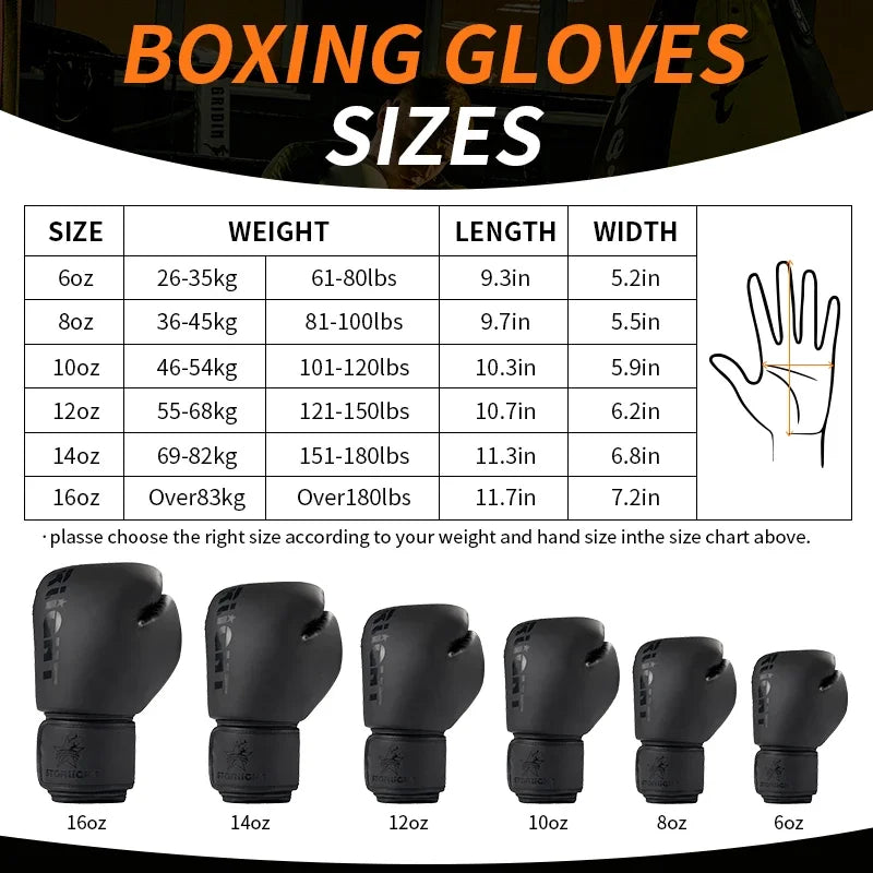 Professional Boxing Gloves 8oz–16oz – Muay Thai & MMA Training Gloves for Men and Women Combat Sparring & Fitness