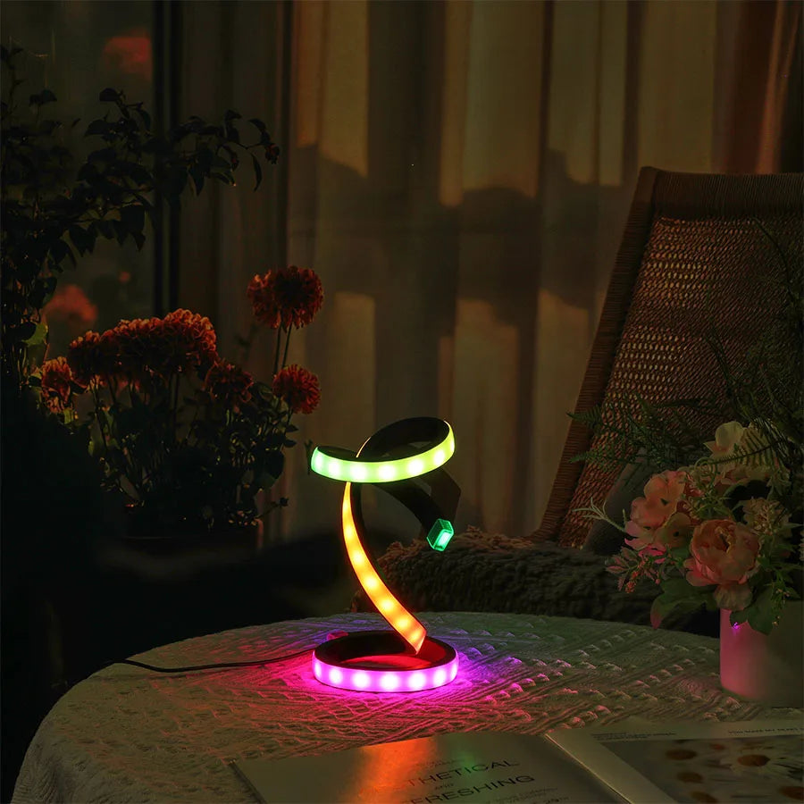 1PC Romantic Rainbow Creative Desk Lamp, USB - 36 Modes Rainbow Running Light for Bedroom Atmosphere Lamp Night Light, Suitable