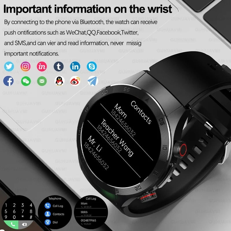 2025 New Smart Watch ECG+PPG Laser Treatment Blood Lipid Heart Rate Blood Pressure Health Sport Smartwatch For Men - Compatible with Huawei & Xiaomi IOS