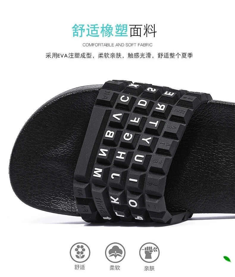 Luxury Men Personality Walking Slippers Over Size 37-48 Mens Leisure Indoor Sandals Outdoor Beach Water Slides Youth Slides