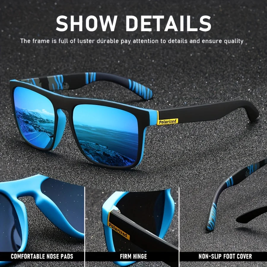 Vintage Square Polarized Sunglasses – UV400 Designer Driving & Fishing Sunglasses for Men & Women