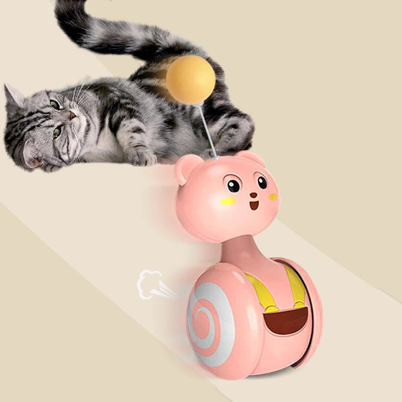 Cat Interactive Feather Toys Pet Bumbler Funny Toy Interactive Cats Toys Cat Rolling Teaser Feather Wand Toys Rotating Ball