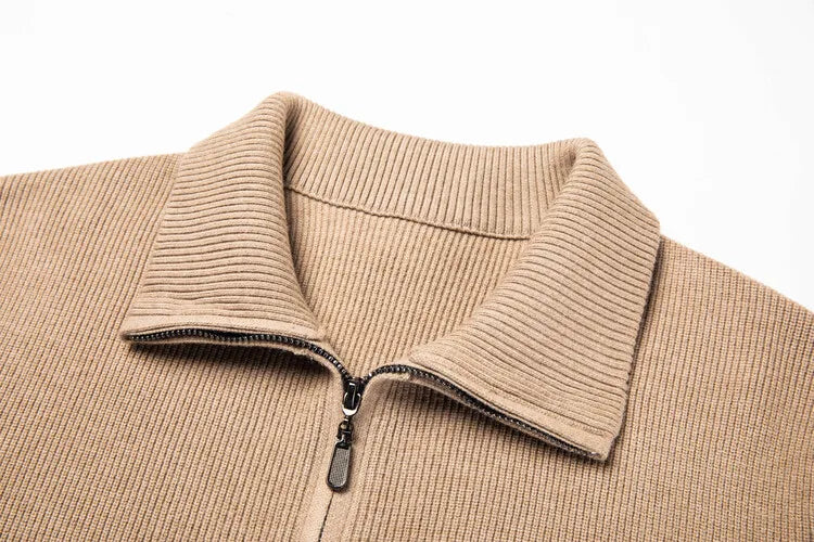 Men's Solid Colour Autumn Long-Sleeved Stretch Warm Cardigan, Daily Jacket Sizes M-4XL