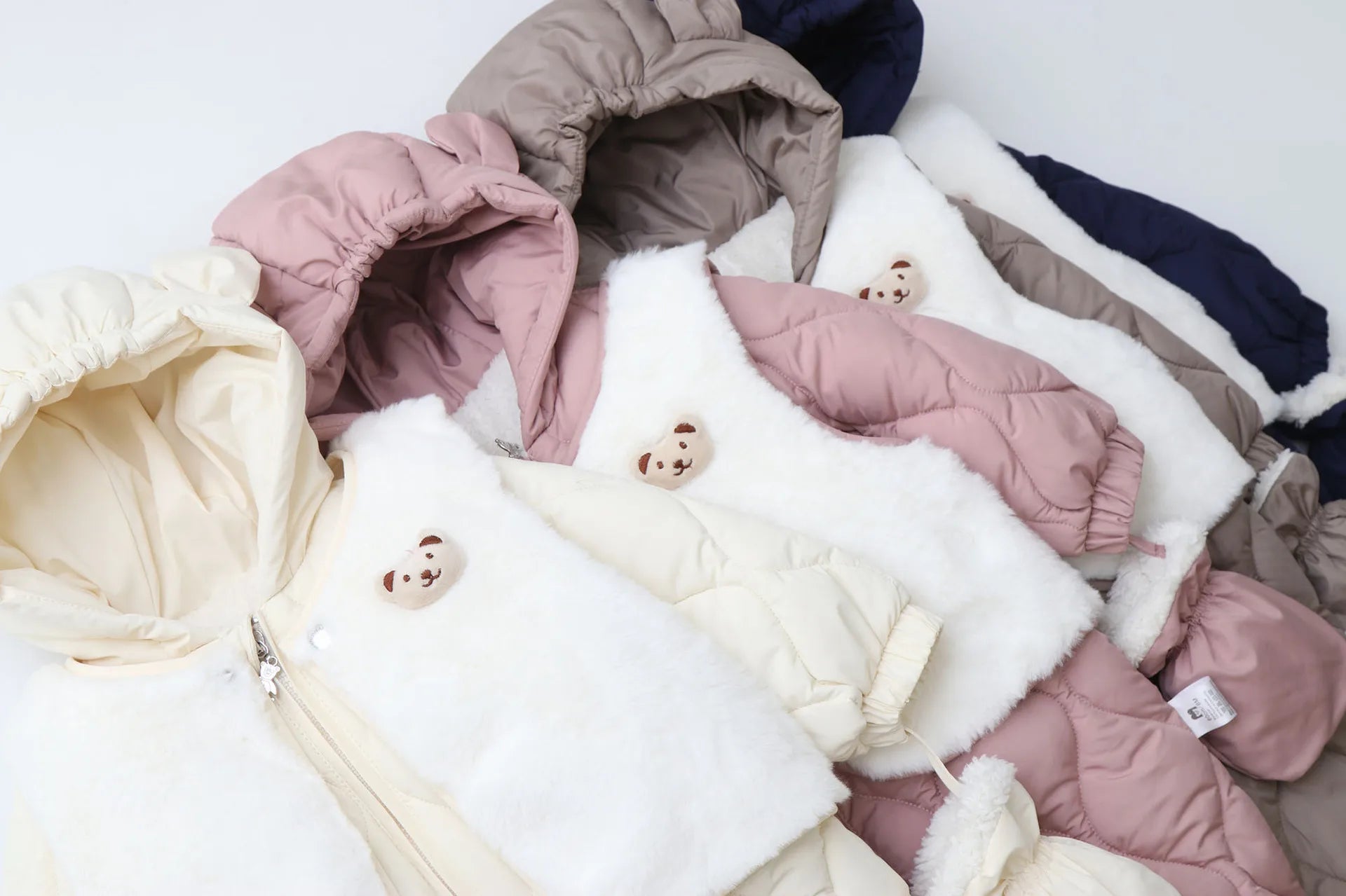 Baby's 2Pcs Winter Warm Clothes Thicken Fleece Rompers Jumpsuits Fur Lining Footie and Vest Snowsuit For Toddlers 0-2Y