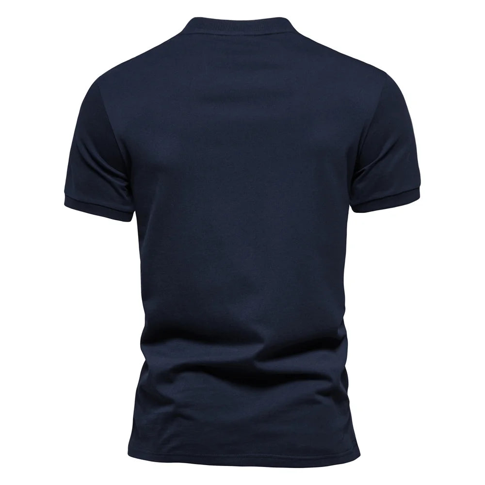 100% Cotton Embroidery Men's Polo Shirts Solid Colour Short Sleeve Polo Shirts Summer Social Polos For Men