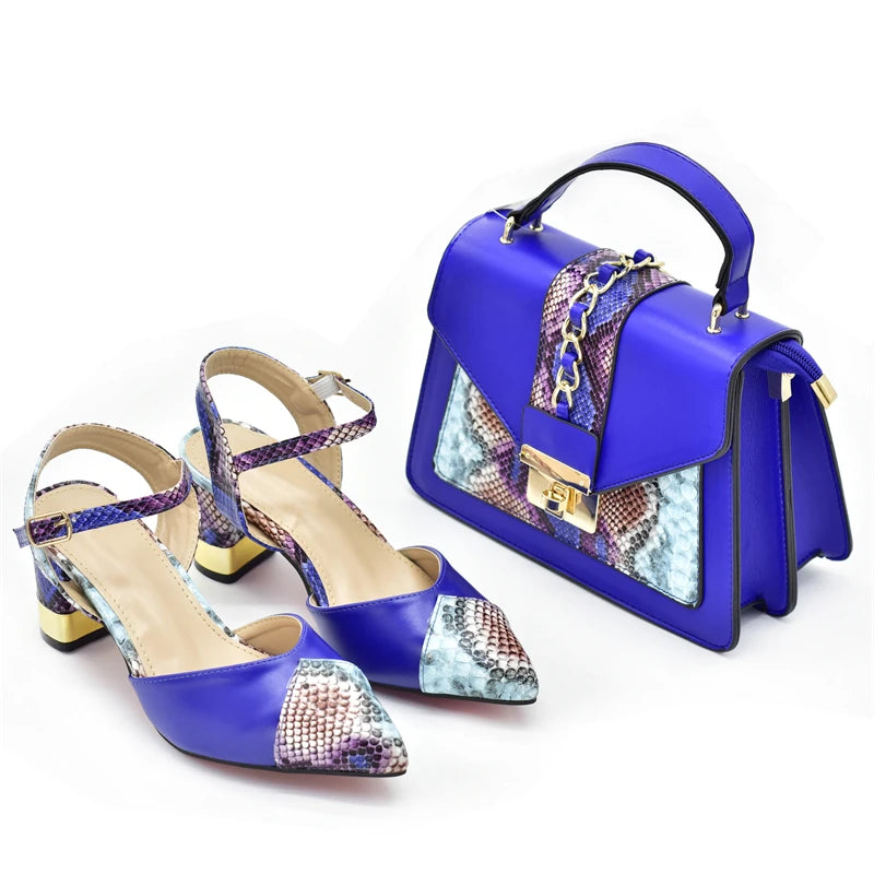 Women's Designers Italian Shoe and Bag Set for Nigerian Ladies' Luxury Party Shoes With Sexy High Heels