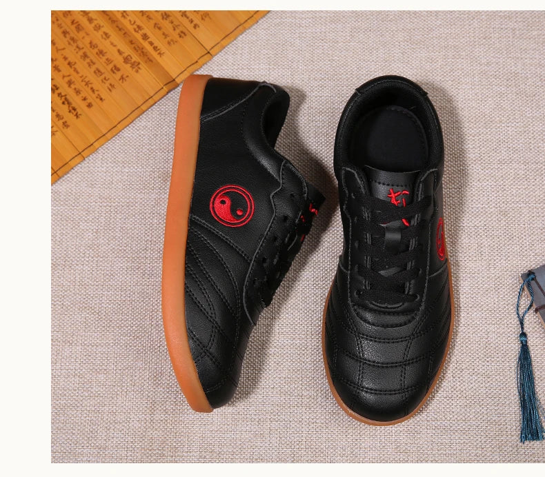 Women’s Genuine Leather Tai Chi Shoes – Breathable Cowhide Sole Martial Arts Training Shoes for Tai Chi, Qigong & Kung Fu