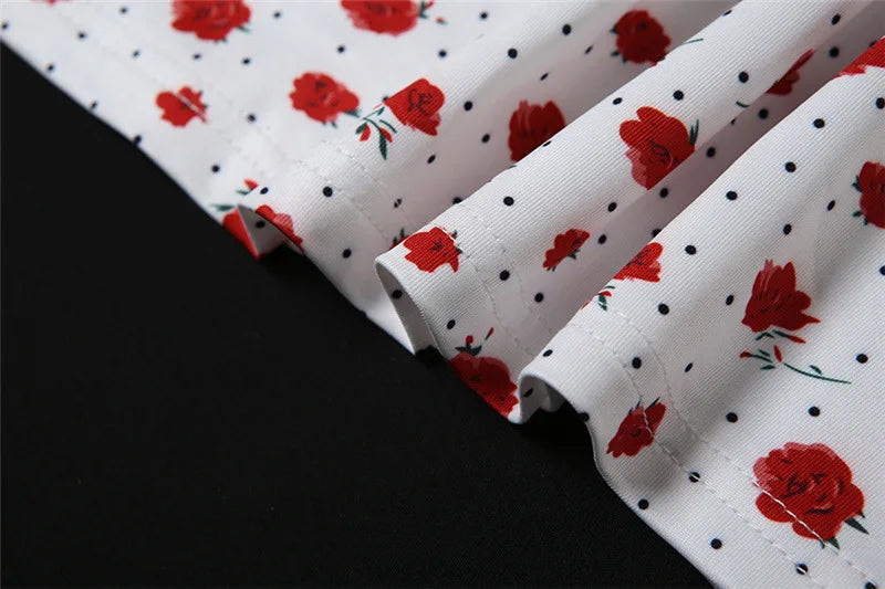 Rose Print Dress Women Square Collar Sleeveless Irregular Sweet Girl Street Fashion Birthday Party Trend Long Bodycon