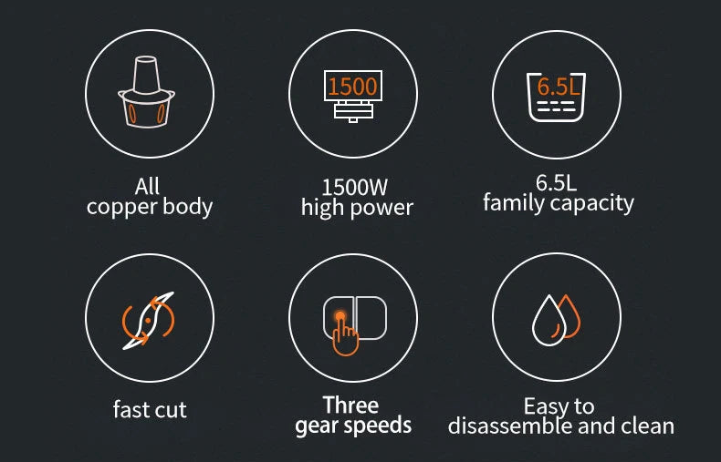 Meat Grinder Kitchen Chopper 3 Gear Electric Meat Grinders Stainless Steel Vegetable Food Processor Blender Mixer Garlic Crusher