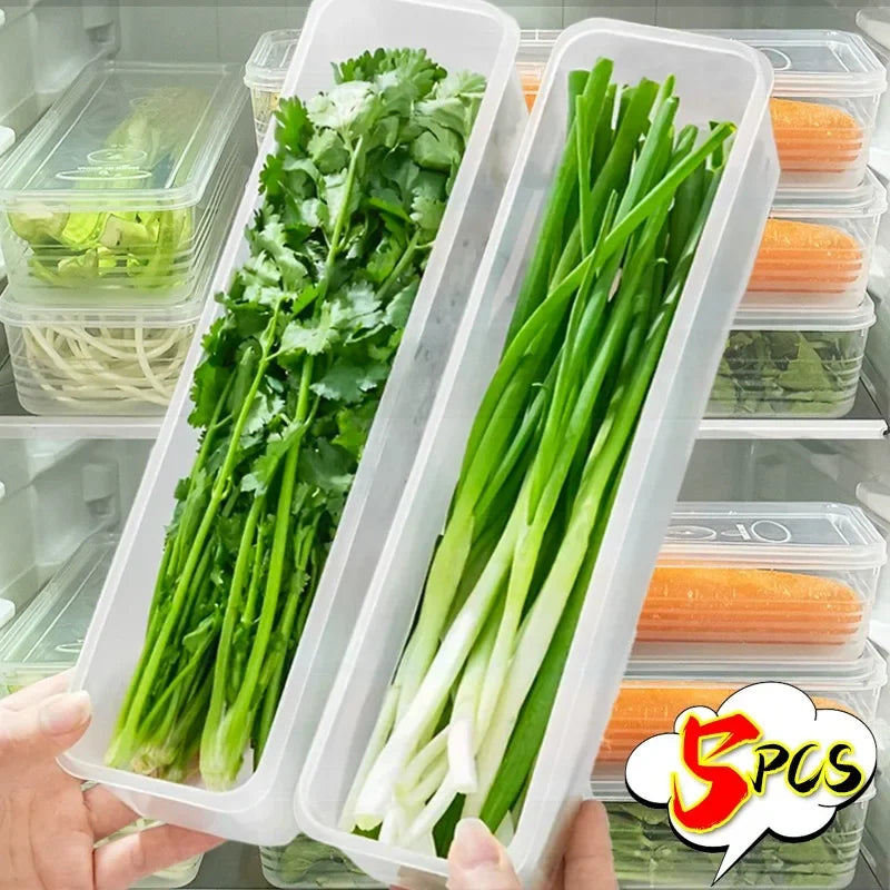 1/5 STUKS Koelkast Opbergdozen Bosui Koriander Vershouddoos met Deksels Herbruikbare Keuken Voedsel Verzegelde Opbergcontainer