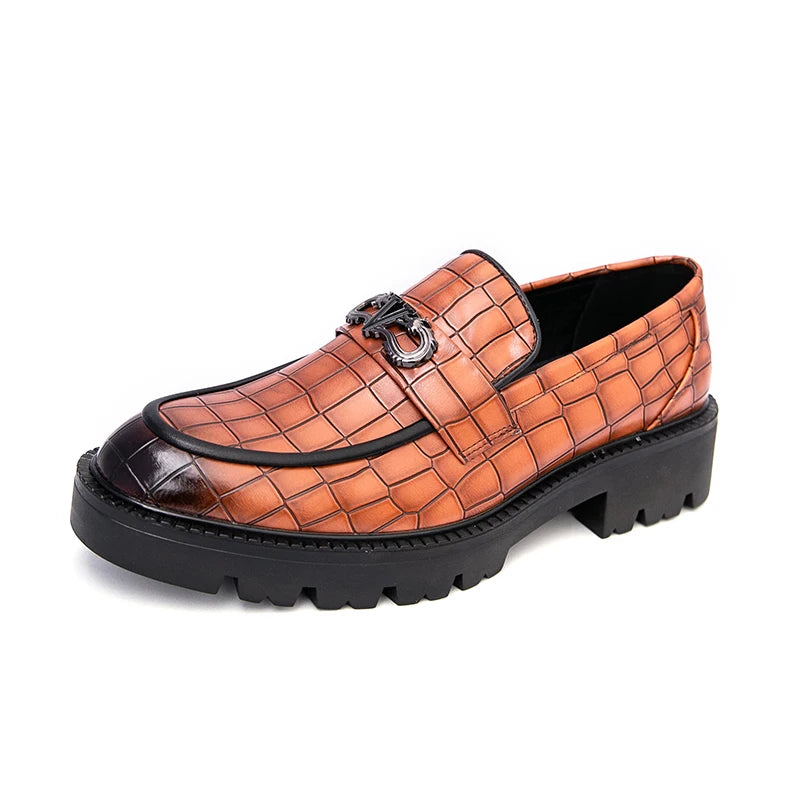 Men Height Increasing Casual Loafers Thick Bottom Male Dress Formal Shoes Slip-on Adult Leisure Loafers