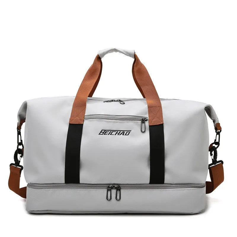 Travel And Portable Fitness Sports Bag With Shoulder Crossbody Feature - Chest & Handbag Duffle Carry On Weekender Bag