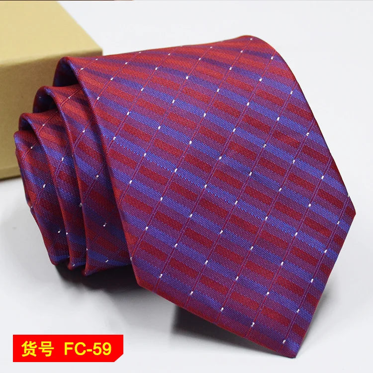 Men's Solid Color Stripe Floral Jacquard Necktie 7-8cm Width Fashionable Daily Wear Cravat for Wedding Party Gift