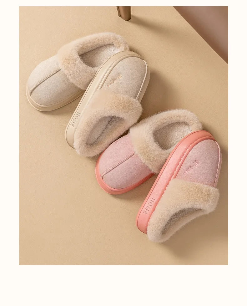 Women's Winter Warm Fuzzy Platform Slippers Suitable As Leisure Indoor and Outdoor Slides Slip On Cosy Fluffy Ladies' Snow Boots