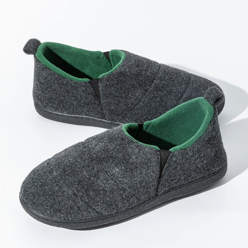 Men's Winter Plush Slippers Warm Fuzzy Soft Bottom Slides Comfortable Bedroom Shoes Indoor Male Anti-Slips Slippers