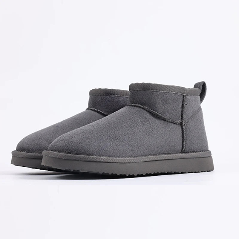 Women's Winter Snow Boots Classic Fur Plush Ankle Shoes Outdoor and indoor Use With Anti-Skid Warm Fuzzy Cotton Shoes