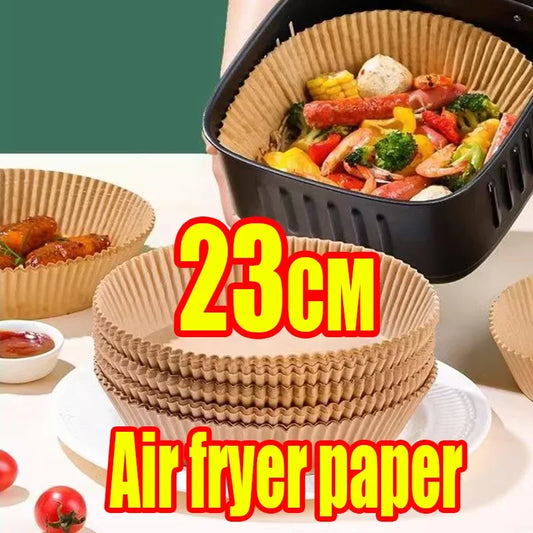 50-teiliges Set Air Fryer Zubehör Einweg-Antihaft-Pergament-Liner Backofenpapier Aero Grill Liner