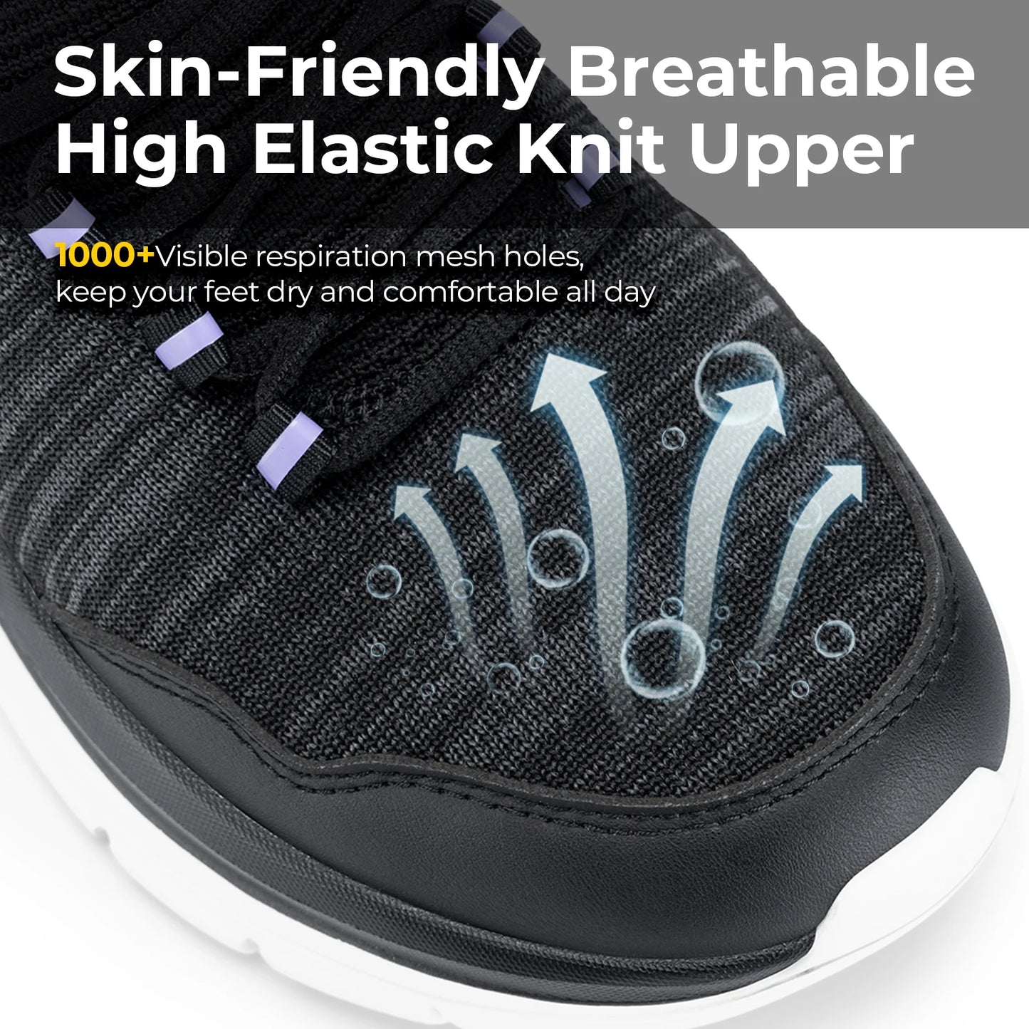Women's Wide Foot Slip-On Sneakers Hands-Free Running Shoes Walking Shoes for Fat Feet Flat Feet Plantar Fasciitis