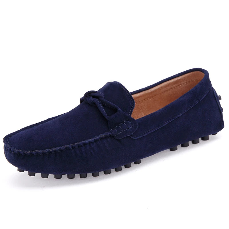 New Trend Youth Driving Loafers Red Male Formal Dress Shoes Suede Leather Lazy People Walking Shoes Good Quality Moccasins Shoes