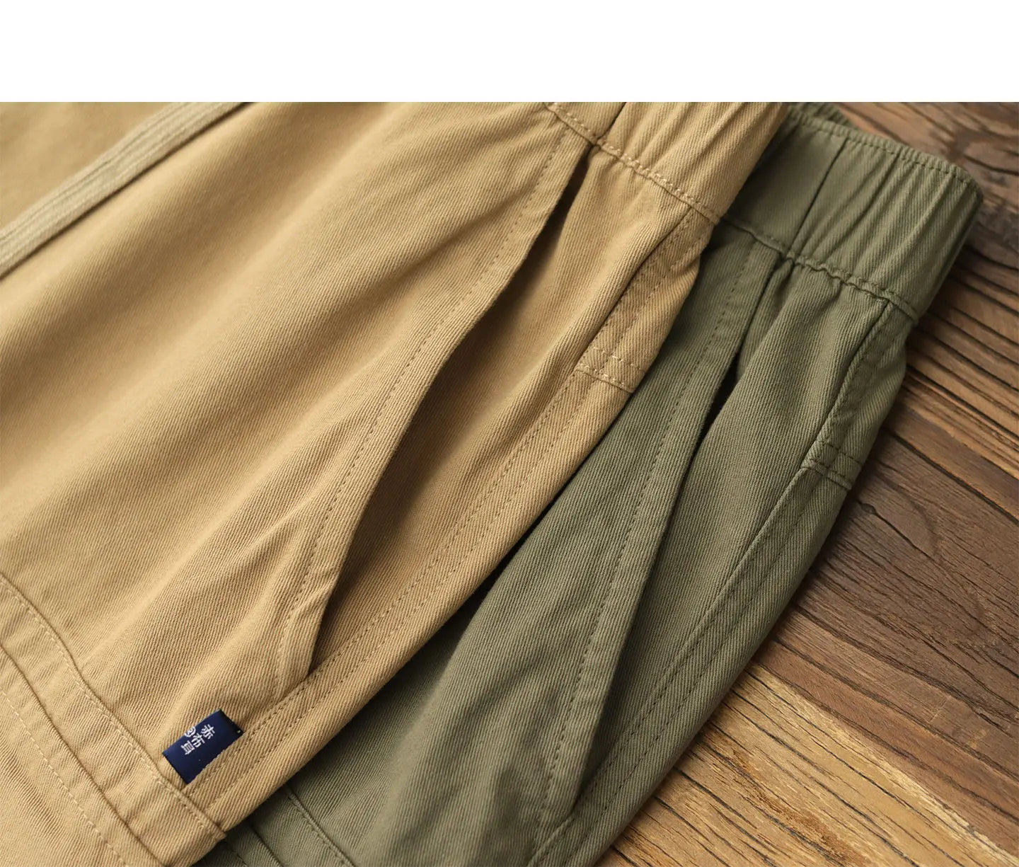 2025 Zomer Nieuwe Amerikaanse Retro Geweven Cargo Shorts Heren 100% Katoen Elastische Taille Trekkoord Casual Losse Rechte 5-punts Broek