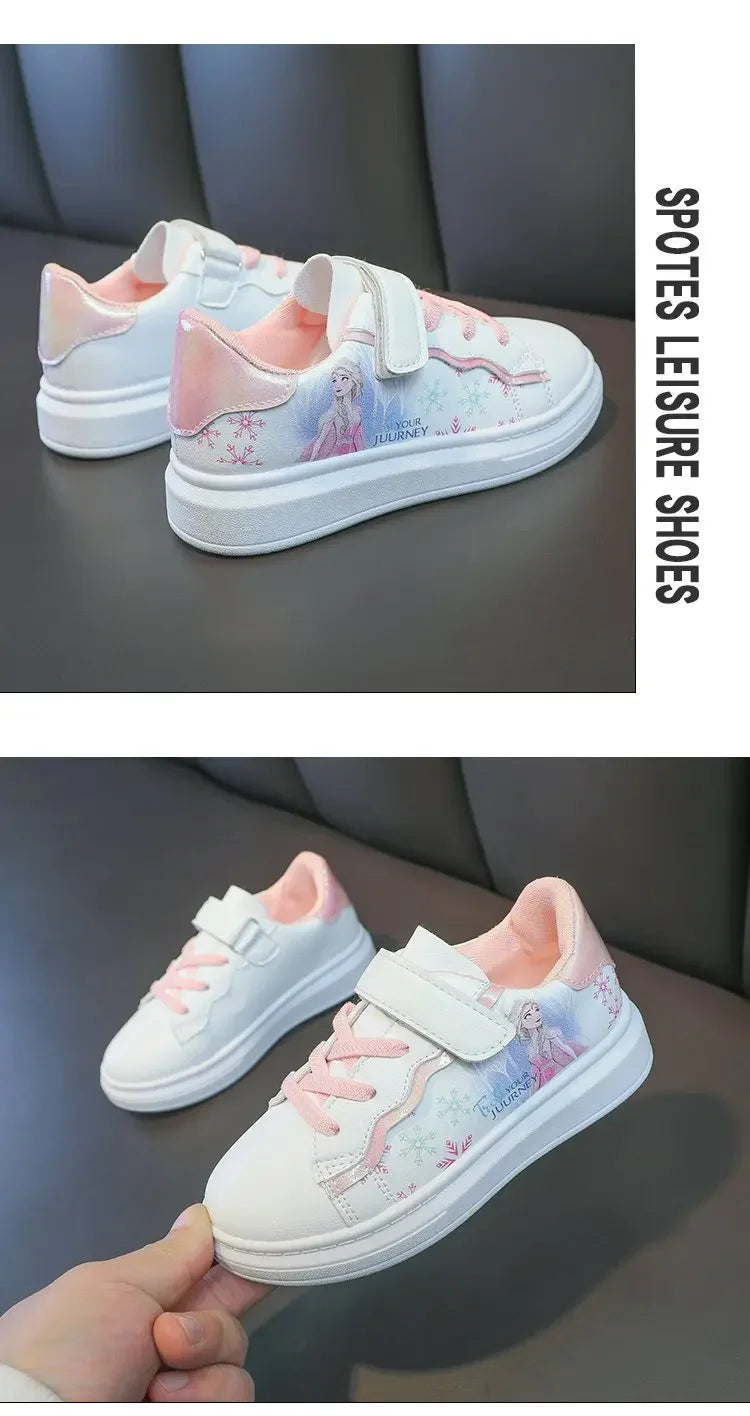 Disney Kids Girls Shoes fashion Children Sneakers Girls Elsa Frozen Princess Casual Sport Shoes Student Shoes Teen Shoes