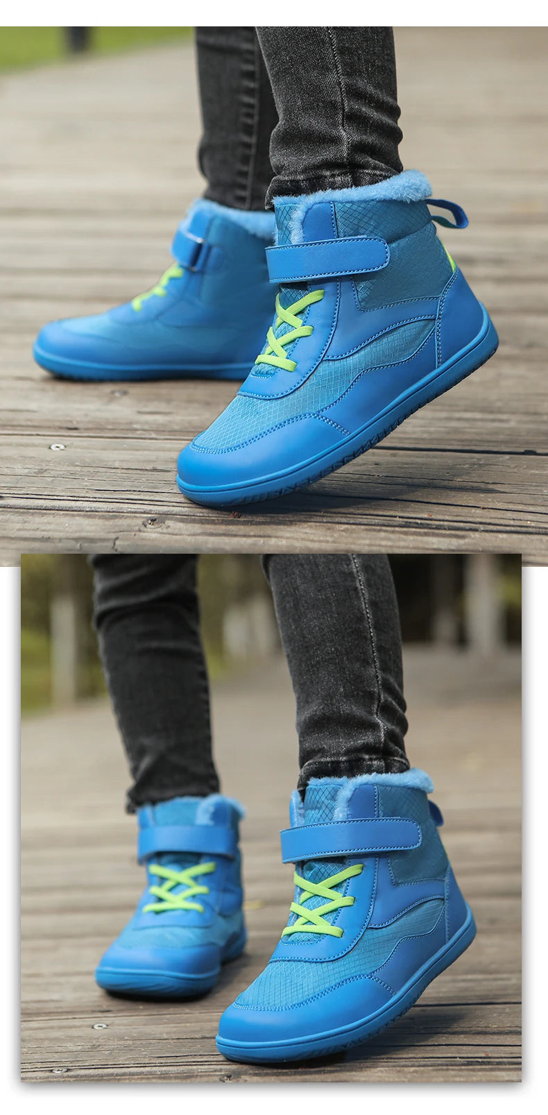 Kinderen brede neus blotevoeten sneeuwlaarzen comfortabele warme stijlvolle winter minimalistische sneakers voor jongens en meisjes, perfect voor peuters tot grote kinderen