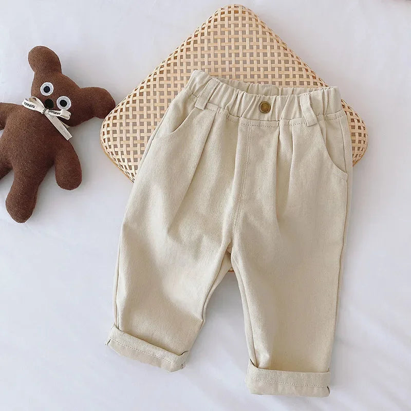 2025 Herfst Unisex Kinder Casual Broek voor 1-6T Dunne Effen Kleur Jongens Broek Kinderen Jongens Losse Broeken