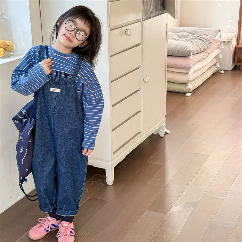 2025 Lente Nieuwe Kinderen Losse Overalls Katoen Baby Meisjes Jongens Cartoon Print Wijde Pijpen Broek Jongens Band Broek Kinderen Casual Broek 4-6Y Unisex
