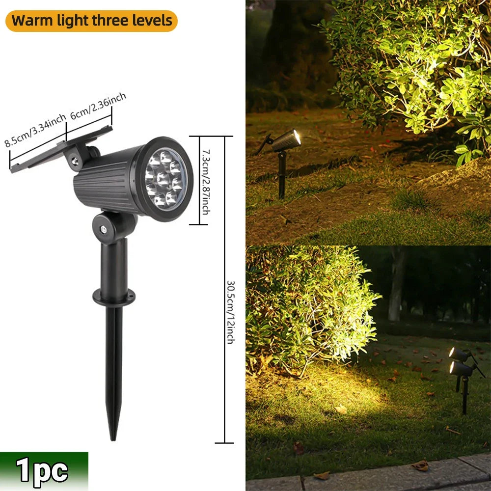9 LED-zonnespots IP65 waterdicht, RGB-zonne-landschapsverlichting voor buiten, helderheid instelbaar, geschikt voor palmbomen in de tuin
