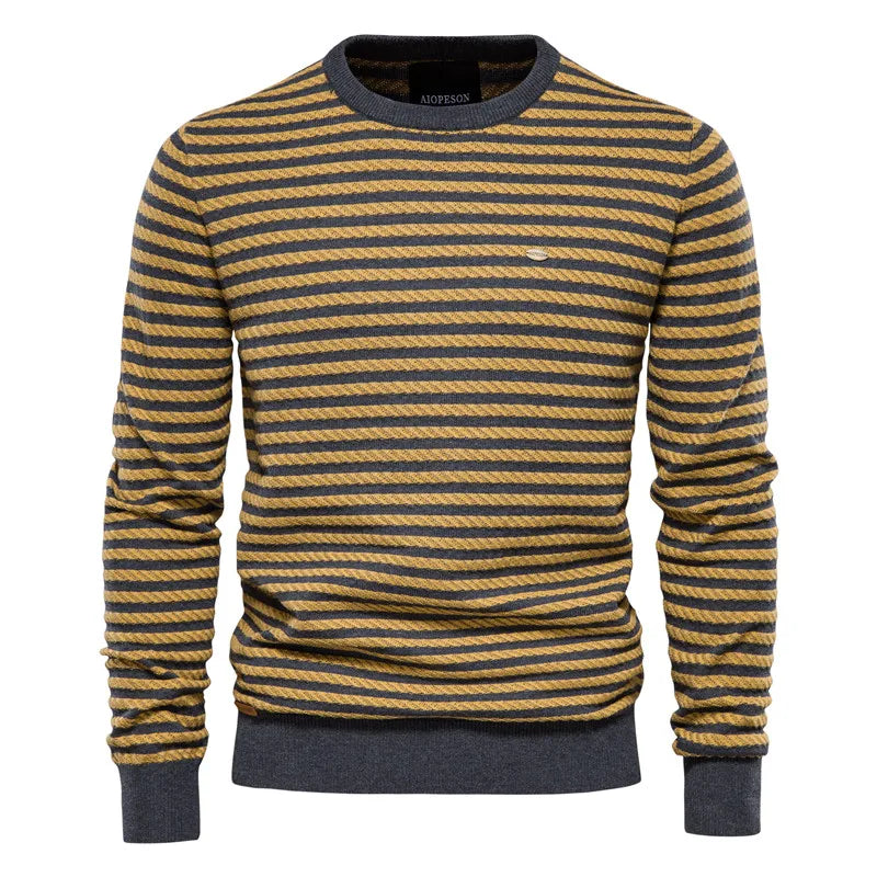 Men's Spliced Cotton Sweater Casual O-neck High Quality Pullover Knitted Sweaters Male New Winter Brand