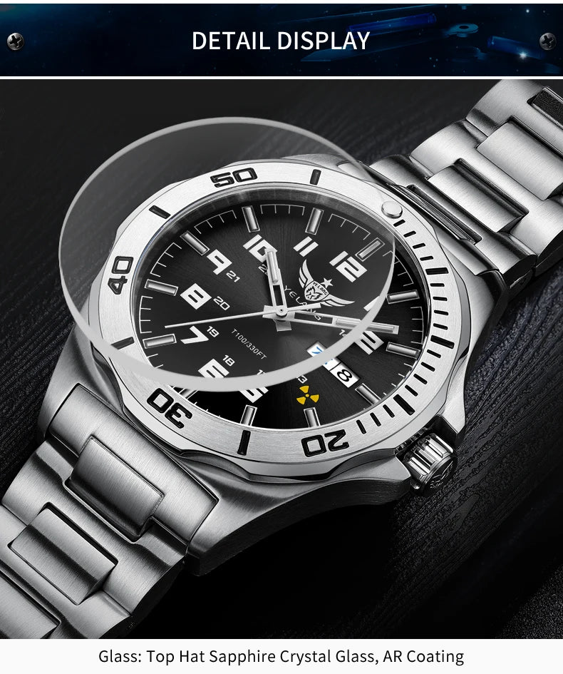 YELANG Watch Men's 44MM Mechanical Wristwatches Luxury Sapphire Glass AR Coated Automatic Watches 10BAR Waterproof Watch For Men