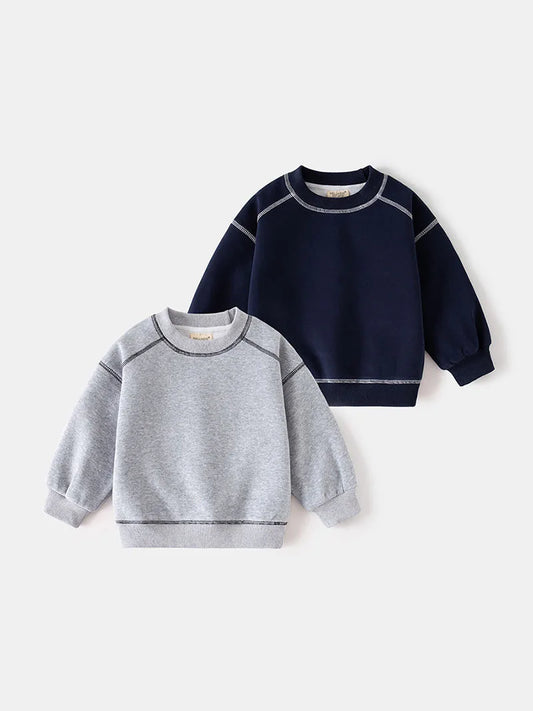 New Spring Kids Hoodie Girls Cute Contrast Colour Pullover Thin Style Children Loose Boys Sweatshirt 2-6T Unisex