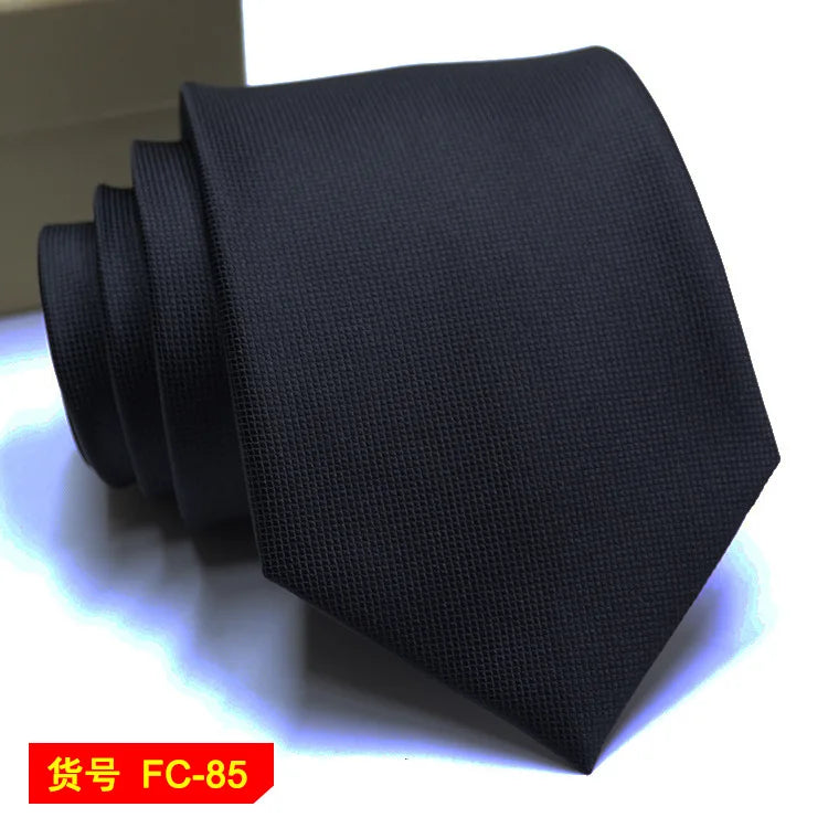 Men's Solid Color Stripe Floral Jacquard Necktie 7-8cm Width Fashionable Daily Wear Cravat for Wedding Party Gift