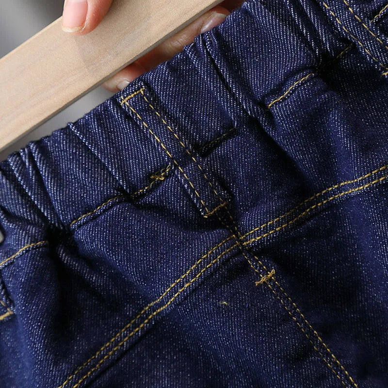 New Spring Kids Jeans Children Cute Solid Colour Denim Blue Pants Girls Loose Thin Style Harem Pant 1-7 Years Girls