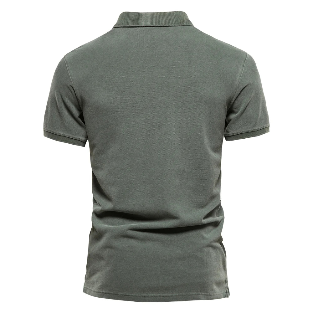 Men's 100% Cotton Solid Colour Polo Shirts Casual Short Sleeve Turndown Fashion Streetwear Shirts For Men