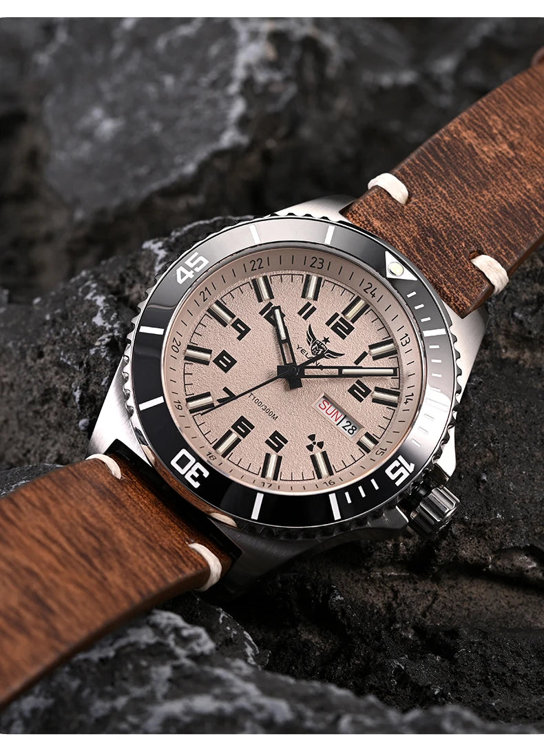 Yelang V1031 Men's Luxury Watch 44mm Diver Automatic Mechanical Movement Sapphire Luminous 300M Waterproof 30BR Japan 8205 Self-Wind