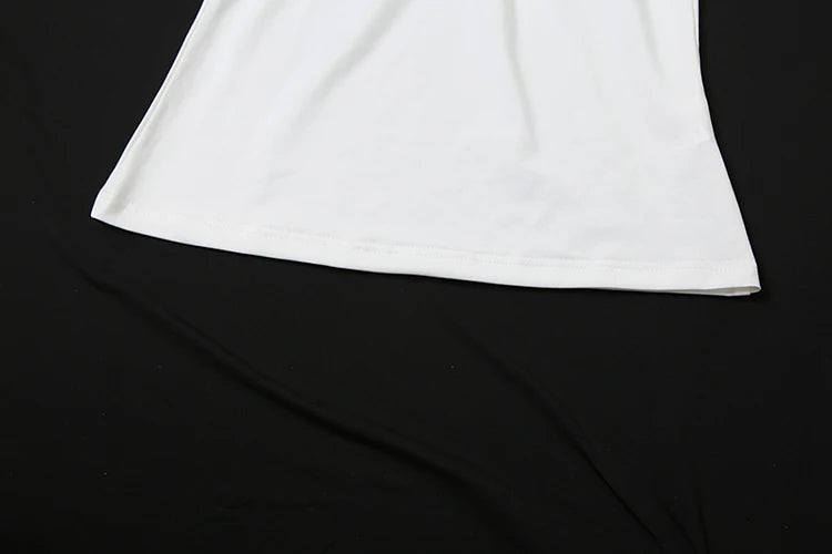 Metal Patchwork Women Fashion Tank Tops Summer Trend Ruched Turtleneck Beach Party Solid Simple Casual Elegant Outfits