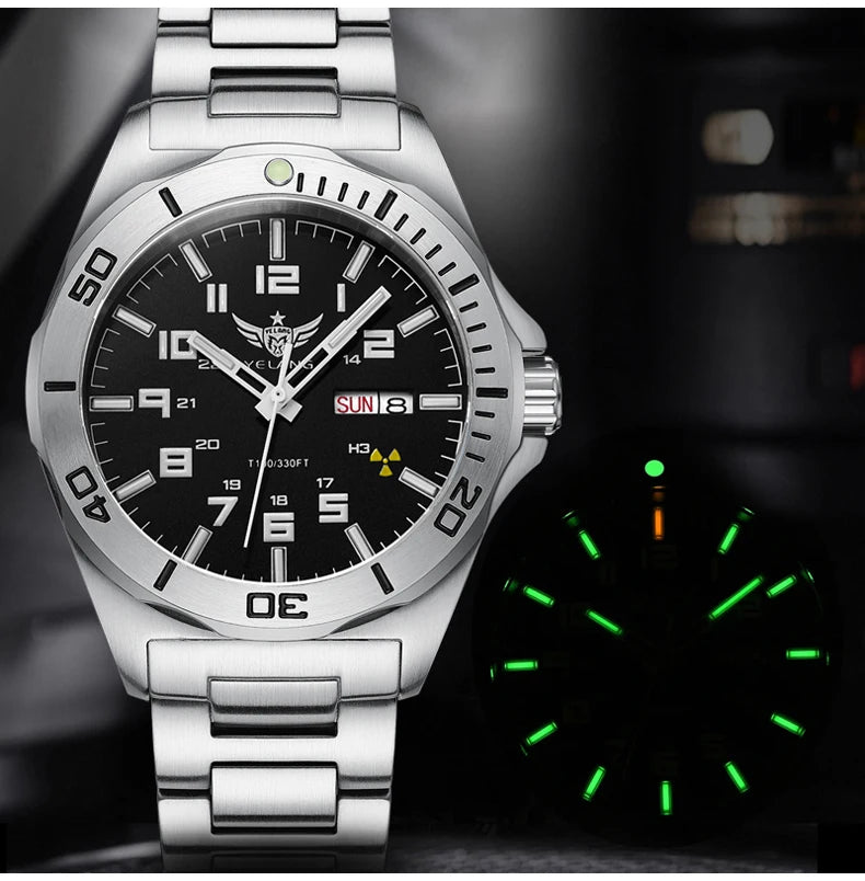 YELANG Watch Men's 44MM Mechanical Wristwatches Luxury Sapphire Glass AR Coated Automatic Watches 10BAR Waterproof Watch For Men